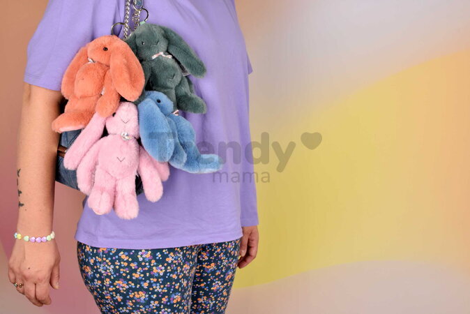 Plyšový zajačik prívesok na kľúče Bunny Keyring Doudou et Compagnie viac farieb 18 cm od 24 mes DC4295
