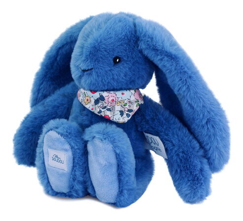 Plyšový zajačik Fleurette the Bunny Blue Doudou et Compagnie modrý 25 cm od 0 mes