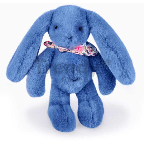 Plyšový zajačik Fleurette the Bunny Blue Doudou et Compagnie modrý 25 cm od 0 mes