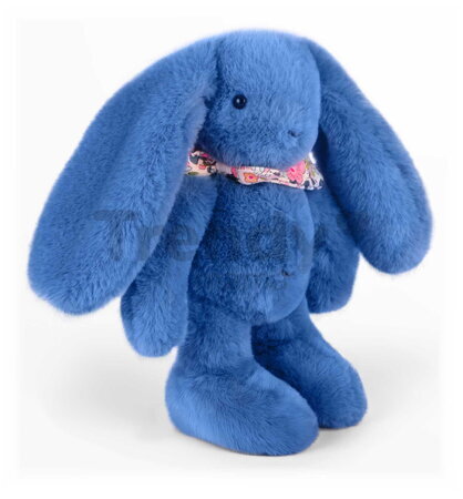 Plyšový zajačik Fleurette the Bunny Blue Doudou et Compagnie modrý 25 cm od 0 mes