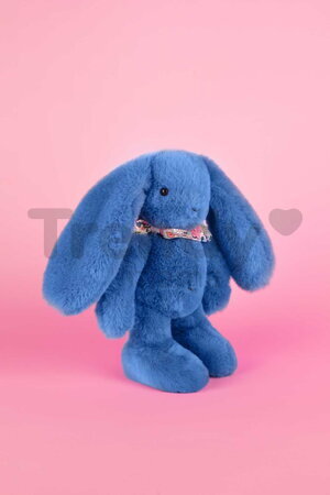 Plyšový zajačik Fleurette the Bunny Blue Doudou et Compagnie modrý 25 cm od 0 mes