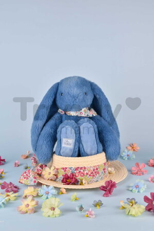 Plyšový zajačik Fleurette the Bunny Blue Doudou et Compagnie modrý 25 cm od 0 mes
