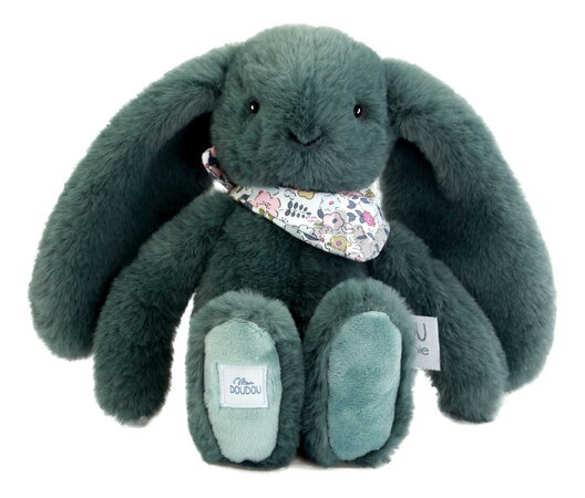 Plyšový zajačik Fleurette the Bunny Eucalyptus Doudou et Compagnie zelený 25 cm od 0 mes