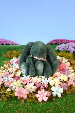 Plyšový zajačik Fleurette the Bunny Eucalyptus Doudou et Compagnie zelený 25 cm od 0 mes