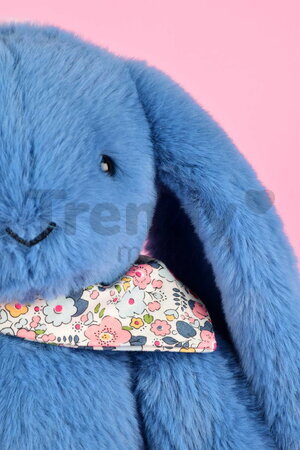 Plyšový zajko Fleurette the Bunny Blue Doudou et Compagnie modrý 35 cm od 0 mes