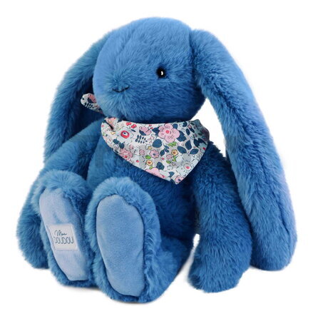 Plyšový zajko Fleurette the Bunny Blue Doudou et Compagnie modrý 35 cm od 0 mes