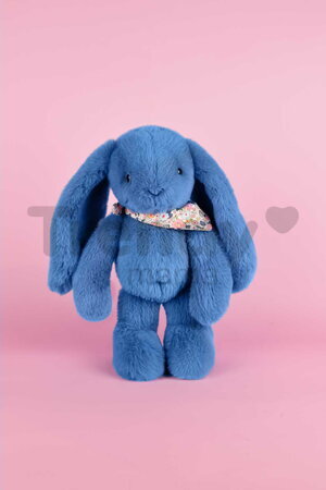 Plyšový zajko Fleurette the Bunny Blue Doudou et Compagnie modrý 35 cm od 0 mes