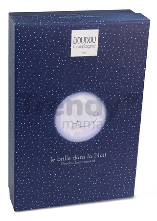 Plyšový medvedík svietiaci v tme Moonlight Collection Doudou et Compagnie v darčekovom balení biely 26 cm od 0 mes