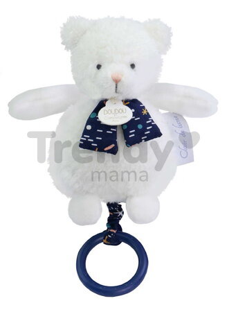 Plyšový medvedík s melódiou svietiaci v tme Moonlight Collection Music Box Doudou et Compagnie v darčekovom balení biely 17 cm od 0 mes