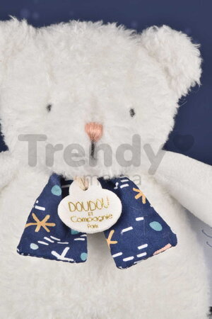 Plyšový medvedík s melódiou svietiaci v tme Moonlight Collection Music Box Doudou et Compagnie v darčekovom balení biely 17 cm od 0 mes