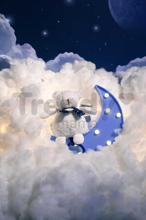 Plyšový medvedík s melódiou svietiaci v tme Moonlight Collection Music Box Doudou et Compagnie v darčekovom balení biely 17 cm od 0 mes