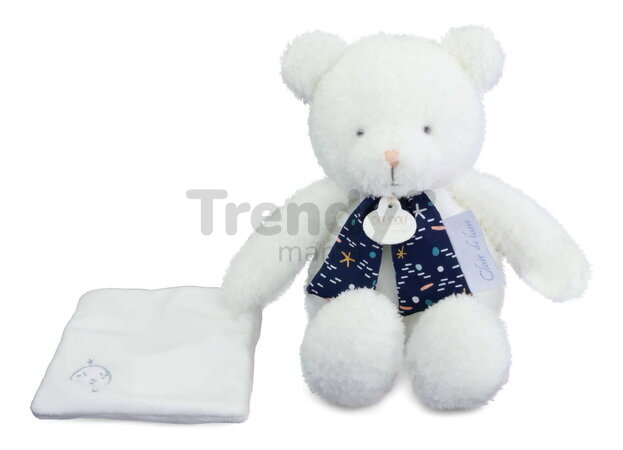 Plyšový macko svietiaci v tme Moonlight Collection Plush Doudou et Compagnie v darčekovom balení biely 28 cm od 0 mes