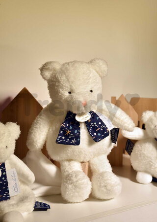 Plyšový macko svietiaci v tme Moonlight Collection Plush Doudou et Compagnie v darčekovom balení biely 28 cm od 0 mes