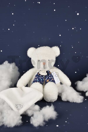 Plyšový macko svietiaci v tme Moonlight Collection Plush Doudou et Compagnie v darčekovom balení biely 28 cm od 0 mes