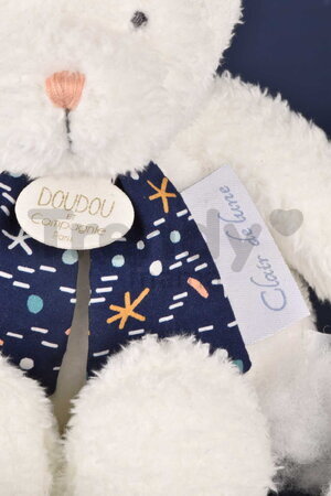 Plyšový macko svietiaci v tme Moonlight Collection Plush Doudou et Compagnie v darčekovom balení biely 28 cm od 0 mes