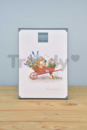 Plyšová kravička s handričkou na maznanie Aneth the Cow In my Garden Pantin with a Comforter Doudou et Compagnie v darčekovom balení 28 cm od 0 mes DC