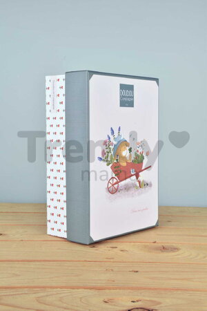 Plyšová kravička s handričkou na maznanie Aneth the Cow In my Garden Pantin with a Comforter Doudou et Compagnie v darčekovom balení 28 cm od 0 mes DC