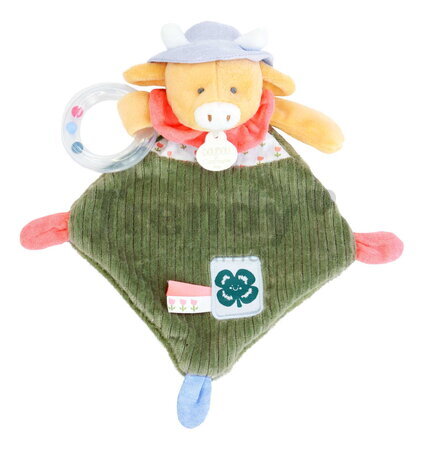 Plyšová kravička s hrkálkou Aneth the Cow In my Garden Rattle Doudou et Compagnie v darčekovom balení 21 cm od 0 mes DC4321