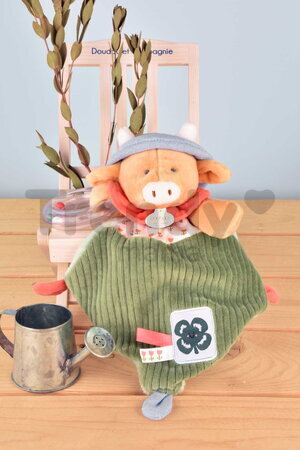 Plyšová kravička s hrkálkou Aneth the Cow In my Garden Rattle Doudou et Compagnie v darčekovom balení 21 cm od 0 mes DC4321