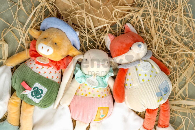 Plyšová kravička s handričkou na maznanie Aneth the Cow In my Garden Pantin with a Comforter Doudou et Compagnie v darčekovom balení 28 cm od 0 mes DC