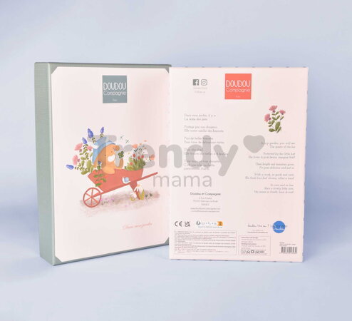 Plyšová kravička s handričkou na maznanie Aneth the Cow In my Garden Pantin with a Comforter Doudou et Compagnie v darčekovom balení 28 cm od 0 mes DC