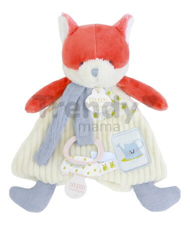 Plyšová líška s klipom na cumlík Romarin the Fox In my Garden Dummy Holder Doudou et Compagnie v darčekovom balení 19 cm od 0 mes