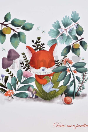 Plyšová líška s hrkálkou Romarin the Fox In my Garden Rattle Doudou et Compagnie v darčekovom balení 21 cm od 0 mes DC4326