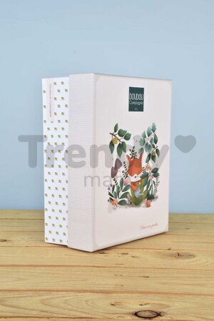 Plyšová líška s hrkálkou Romarin the Fox In my Garden Rattle Doudou et Compagnie v darčekovom balení 21 cm od 0 mes DC4326