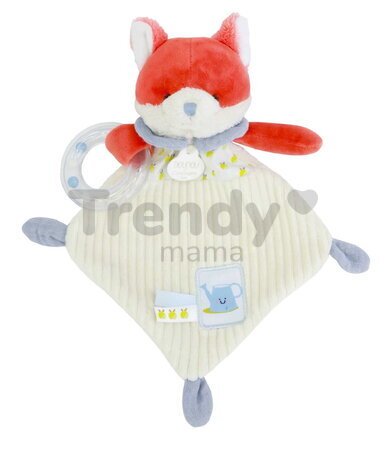 Plyšová líška s hrkálkou Romarin the Fox In my Garden Rattle Doudou et Compagnie v darčekovom balení 21 cm od 0 mes DC4326