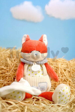 Plyšová líška s handričkou na maznanie Romarin the Fox In my Garden Pantin with a Comforter Doudou et Compagnie v darčekovom balení 28 cm od 0 mes DC4