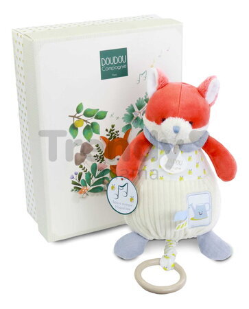 Plyšová líška s melódiou Romarin the Fox In my Garden Music Box Doudou et Compagnie v darčekovom balení 20 cm od 0 mes DC4329
