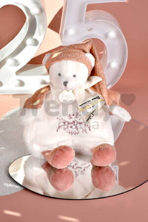 Plyšový medvedík na maznanie Doudou 25 Years Doudou Cape Pink Doudou et Compagnie v darčekovom balení ružový 25 cm od 0 mes