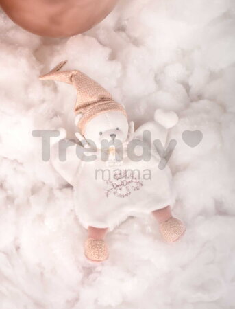 Plyšový medvedík na maznanie Doudou 25 Years Doudou Cape Pink Doudou et Compagnie v darčekovom balení ružový 25 cm od 0 mes