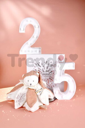 Plyšový medvedík na maznanie Doudou 25 Years Doudou Collector Pink Doudou et Compagnie v darčekovom balení ružový 25 cm od 0 mes