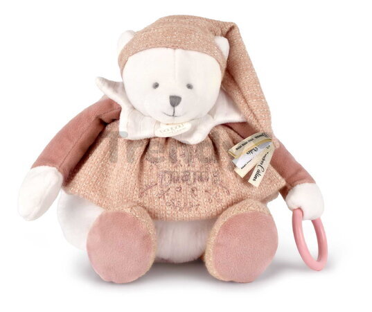 Plyšový medvedík Doudou 25 Years Activity Puppet Pink Doudou et Compagnie narodeninová edícia ružový 30 cm od 0 mes