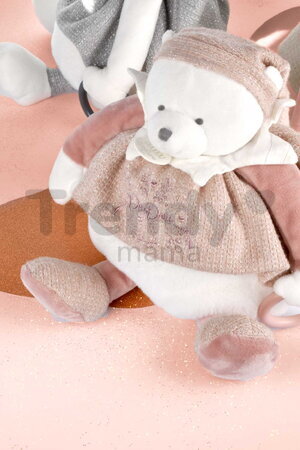 Plyšový medvedík Doudou 25 Years Activity Puppet Pink Doudou et Compagnie narodeninová edícia ružový 30 cm od 0 mes