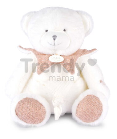 Plyšový medvedík s handričkou na maznanie Doudou 25 Years Puppet with Handkerchief Pink Doudou et Compagnie v darčekovom balení ružový 30 cm od 0 mes