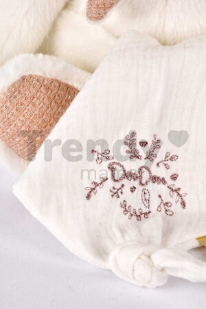 Plyšový medvedík s handričkou na maznanie Doudou 25 Years Puppet with Handkerchief Pink Doudou et Compagnie v darčekovom balení ružový 30 cm od 0 mes