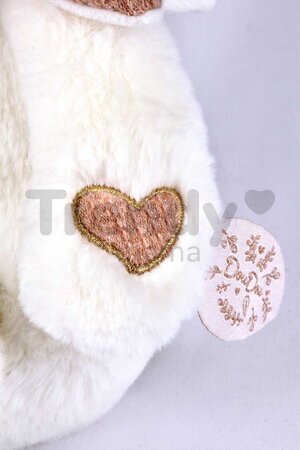 Plyšový medvedík s handričkou na maznanie Doudou 25 Years Puppet with Handkerchief Pink Doudou et Compagnie v darčekovom balení ružový 30 cm od 0 mes