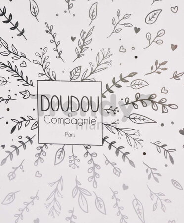 Plyšový medvedík na maznanie Doudou 25 Years Doudou Cape Grey Doudou et Compagnie v darčekovom balení sivý 25 cm od 0 mes