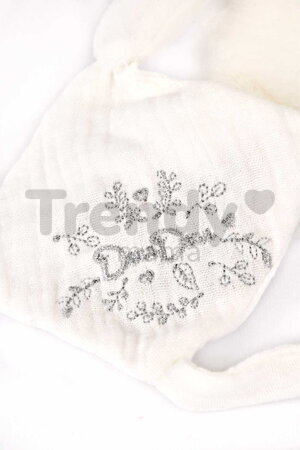 Plyšový medvedík s klipom na cumlík Doudou 25 Years Dummy Holder Grey Doudou et Compagnie narodeninová edícia sivý 20 cm od 0 mes