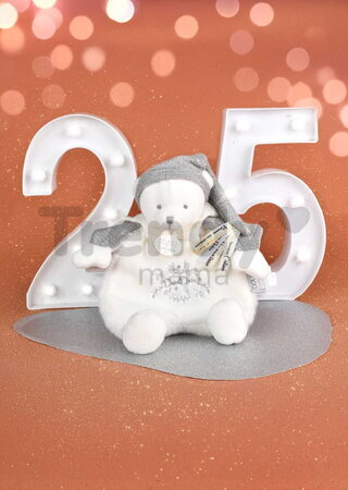 Plyšový medvedík na maznanie Doudou 25 Years Doudou Cape Grey Doudou et Compagnie v darčekovom balení sivý 25 cm od 0 mes