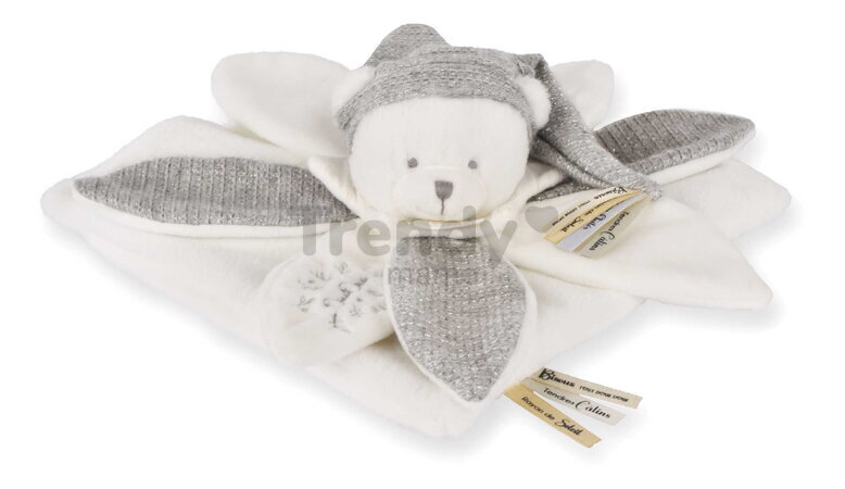 Plyšový medvedík na maznanie Doudou 25 Years Doudou Collector Grey Doudou et Compagnie v darčekovom balení sivý 25 cm od 0 mes