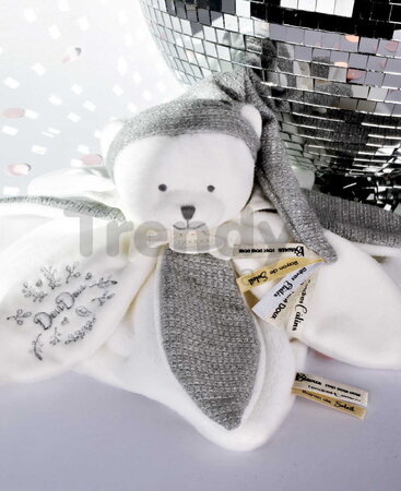 Plyšový medvedík na maznanie Doudou 25 Years Doudou Collector Grey Doudou et Compagnie v darčekovom balení sivý 25 cm od 0 mes