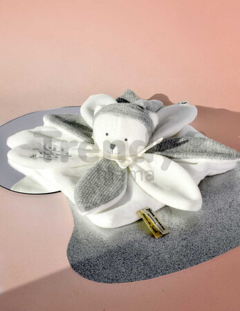 Plyšový medvedík na maznanie Doudou 25 Years Doudou Collector Grey Doudou et Compagnie v darčekovom balení sivý 25 cm od 0 mes