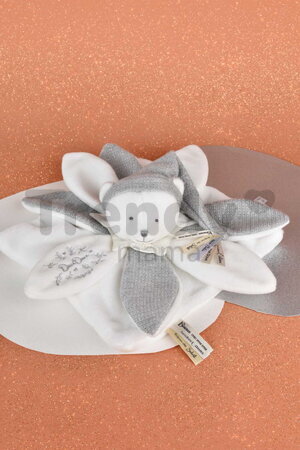 Plyšový medvedík na maznanie Doudou 25 Years Doudou Collector Grey Doudou et Compagnie v darčekovom balení sivý 25 cm od 0 mes