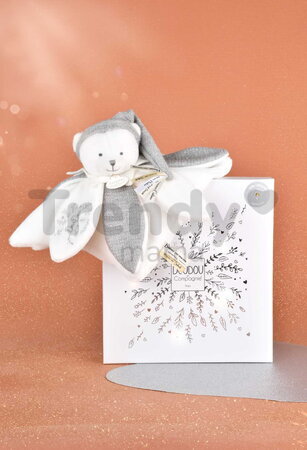 Plyšový medvedík na maznanie Doudou 25 Years Doudou Collector Grey Doudou et Compagnie v darčekovom balení sivý 25 cm od 0 mes
