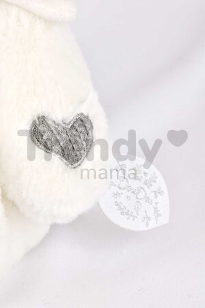 Plyšový medvedík s handričkou na maznanie Doudou 25 Years Puppet with Handkerchief Grey Doudou et Compagnie v darčekovom balení sivý 30 cm od 0 mes