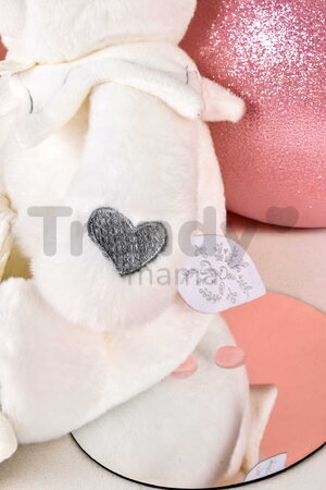 Plyšový medvedík s handričkou na maznanie Doudou 25 Years Puppet with Handkerchief Grey Doudou et Compagnie v darčekovom balení sivý 30 cm od 0 mes