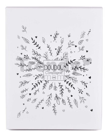 Plyšový medvedík na maznanie Doudou 25 Years Doudou Cape White Doudou et Compagnie v darčekovom balení biely 25 cm od 0 mes